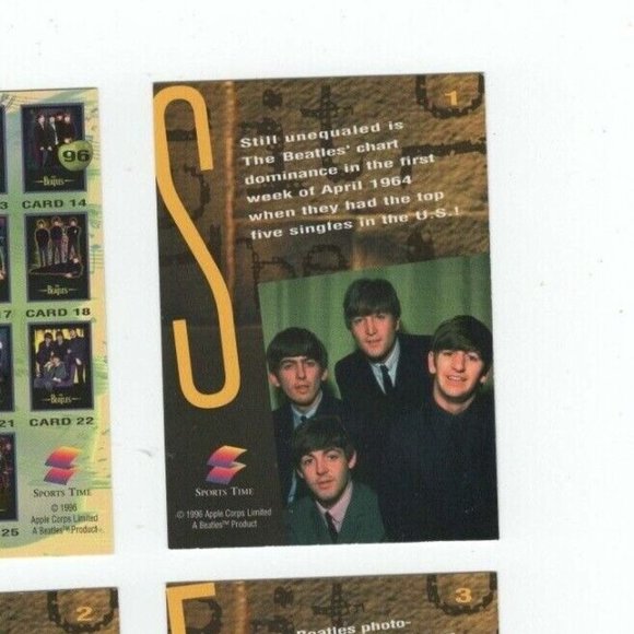 4 Mint Condition Apple Corps LTD Sports Time Inc Vintage 96 Beatles Trading Card - Picture 5 of 10